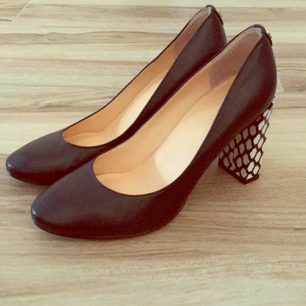 Ivanka Trump Black & White Square Heel